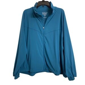 Coolibar Sprinter Sport Jacket UPF 50+ Teal Blue Full Zip 3X Vented